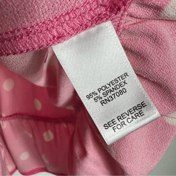 Versona fun polka dot pink white ruffle roomy blouse size L - Picture 3 of 5